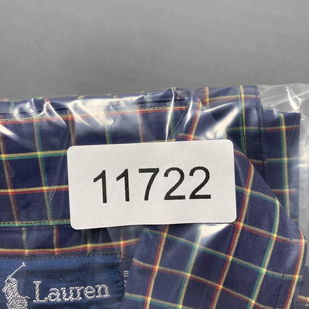 Ralph Lauren Shirt Mens Medium Blue Check Long‎ Sleeve Button Down Pony Logo - Picture 8 of 8